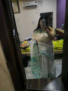 Elegant White Floral Saree