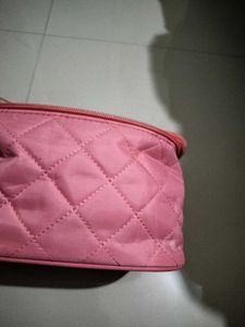 Quilted Pink Makeup Bag