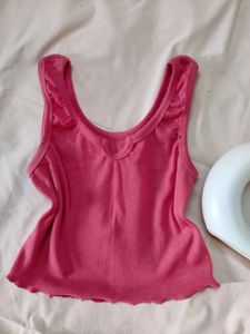 Hot Pink Cropped Tank Top New Size S