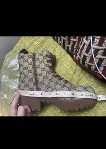 Gucci GG Canvas Ankle Boots