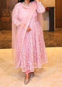 Pink Embroidered Anarkali Suit