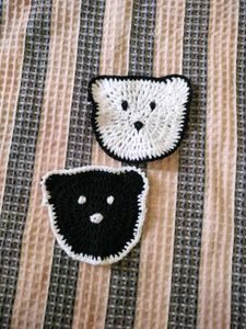 Cute Crochet Bear Coasters 🐼