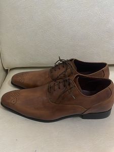 MANZ Executive Brown Leather Dress Shoes