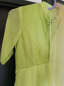 Elegant Lime Green Anarkali Kurta Set