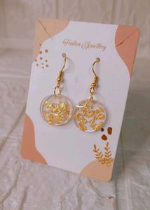 Gold Flake Resin Earrings