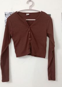 Brown Button On Top/Cardigan
