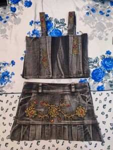DIY recycled Denim Co-ord Set