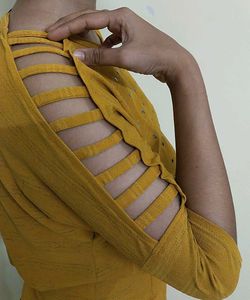 Mustard studded fancy top