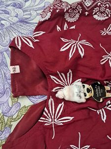 Maroon Floral Kaaftan