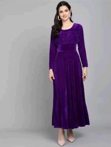 Soft Velvet Purple Gown