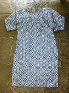 Blue Patterned Kurta Set