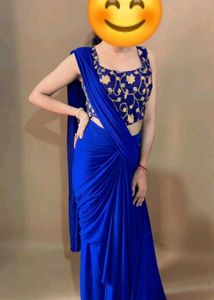 Blue Saari With Blouse