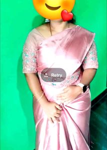 New Saree With Netted Blouse And Belt