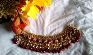 Elegant Red &amp; Gold Jewelry Set