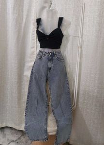 Straight legged Grey denims