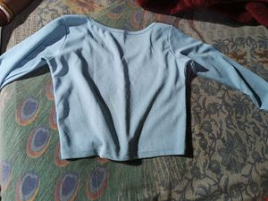 Cute Blue Long Sleeve Top