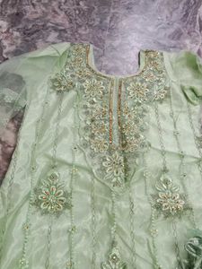 Mint Green Embellished Pakistani Suit