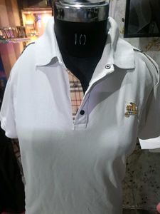 Burberry White Polo Shirt
