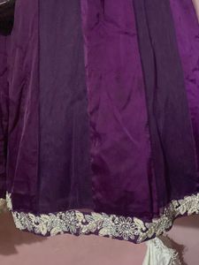 Purple Anarkali Suit with Embroidery