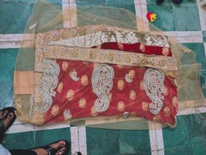 Heavy Wedding Saree Net With Fabric