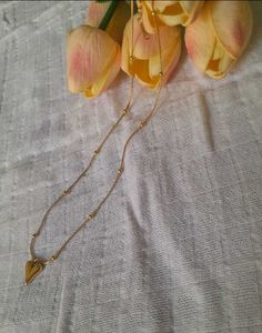 Golden Heart Charm Pendant Chain( Anti Tarnish)
