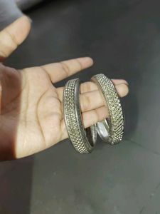 Set of Two Silver Bangles