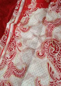 Red &amp; White Combination Saree ❤️