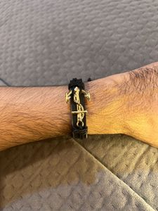Gold &amp; Black Anchor Bracelet