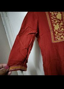 Women Embroidered Straight Kurta