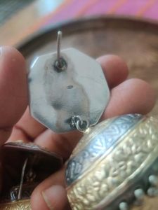 92.5 Silver Big Jhumkas In Dual Polish