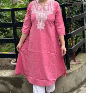 Pink Embroidered Tunic