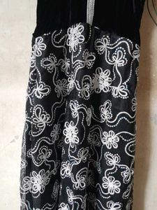 Elegant Black Floral Gown