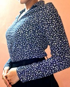 Navy Blue Floral Long Sleeve 3in One