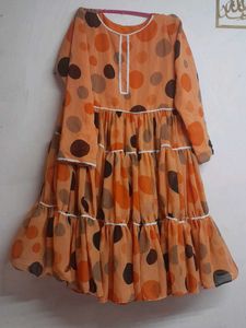 Polka Dot Long Frock – Stylish & Comfortable (Free