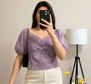 Lavender Puff Sleeve Top