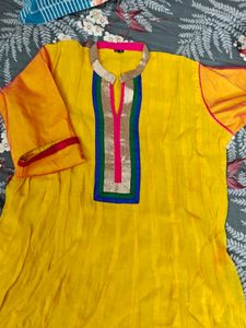 Yellow Embroidered Kurta Set
