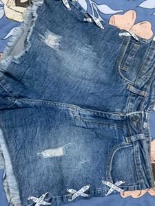 Denim Distressed Shorts