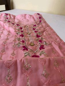 New Embroidery Pink Suit Material