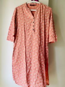 Pretty Coral Colored Kurta With Pockets