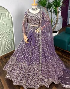 Handwork Gorgeous Purple Lehenga Choli with Dupatt