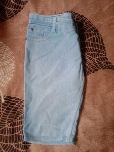 Light Wash Denim Bermuda Shorts