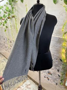 Authentic Classic YSL Grey Wool Scarf