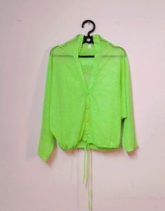 Neon Green Oversized Pullover (No inner Lining )