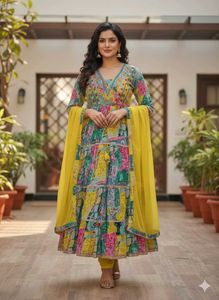 3pieces anarkali suit dupatta and bottomwear free