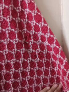 Pink &amp; White Knit Poncho