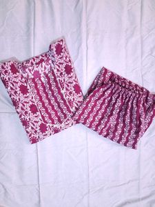 Purple Floral Kurta Set