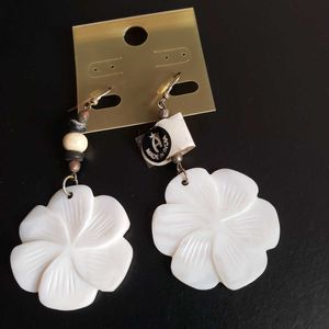 Mother Of Pearl Flower Drop Earrings