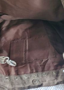 vintage Olive Green Grommet Detail Tote Bag