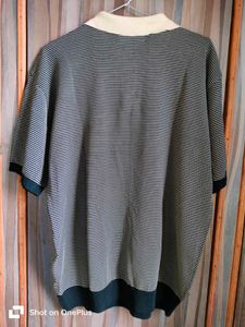 230/Only 1pc Striped Knit Half-Zip Pullover