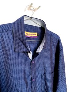 Navy Blue Printed Shirt